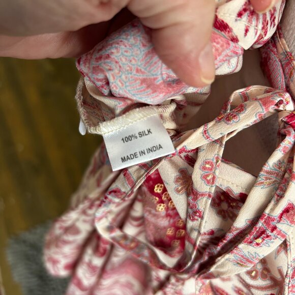 100% Silk Karma Crafts Halter kerchief tie dress, OS - Picture 6 of 9